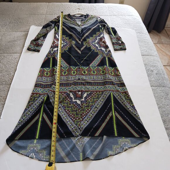 Hale Bob Geometric Print Maxi Dress Size Small Multicolor - Picture 13 of 14